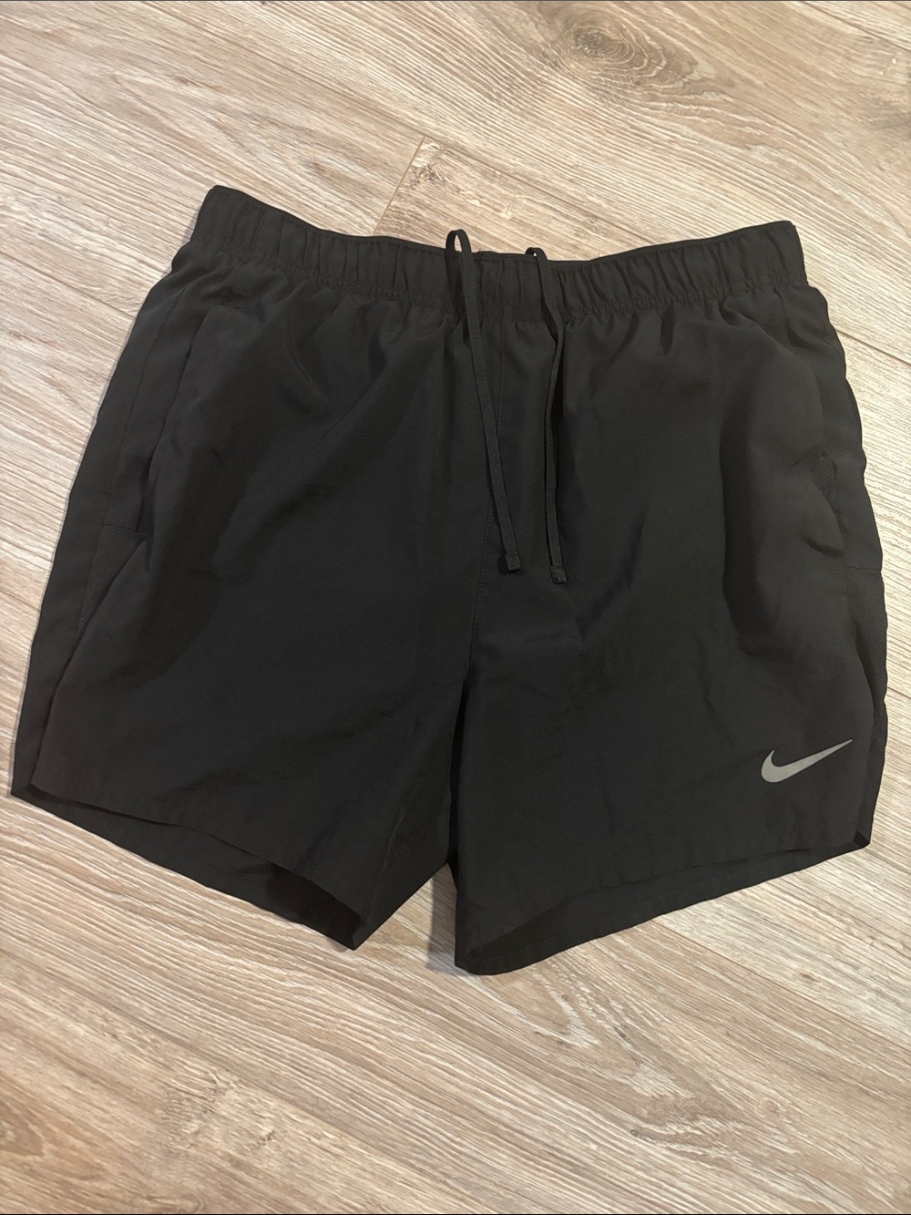 Nike Black Athletic Running Shorts with Reflective Swoosh